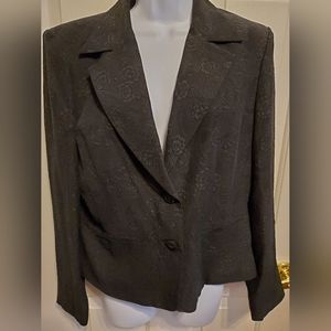 Austin Reed Black Silk Blazer Size 12 Floral Paisley Design